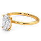1.50ct GIA Certified Oval Cut Petite Wire Basket Solitaire Lab Grown Diamond Engagement Ring set in 14k Yellow Gold