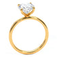2.64ct GIA Certified Oval Cut Petite Wire Solitaire Lab Grown Diamond Engagement Ring set in 14k Yellow Gold