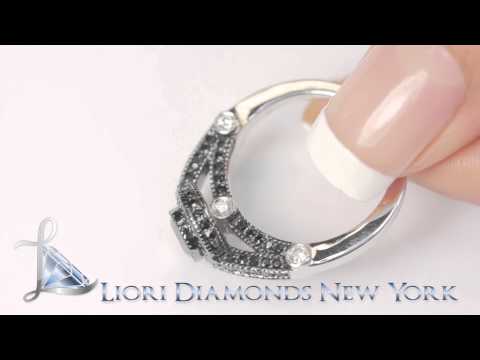 BDR-225 - 1.63 Carat Certified Natural Black Diamond Engagement Ring 14k Black Gold