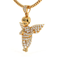 1.24ctw Baby Angel Diamond Pendant 10k Yellow Gold