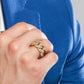 2.48ctw Natural Diamonds Men's Cuban Ring Set In 10k Yellow Gold