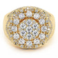 2.69ctw Natural Diamonds Men's Ring Set In 14k Yellow Gold