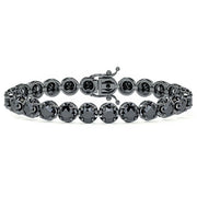 10.00ctw Round Brilliant Buttercup Black Diamond Tennis Bracelet set in 14k Black Gold