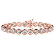 10.00ctw Round Brilliant Buttercup Diamond Tennis Bracelet set in 14k Rose Gold