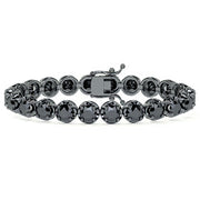 11.00ctw Round Brilliant Buttercup Black Diamond Tennis Bracelet set in 14k Black Gold