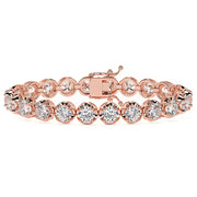 11.00ctw Round Brilliant Buttercup Diamond Tennis Bracelet set in 14k Rose Gold