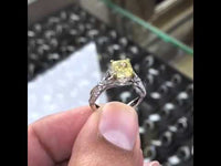 FD-578 - 2.02 Carat GIA Certified Fancy Intense Yellow Diamond Engagement Ring 18k Gold