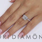 0.86 Carat F-SI1 Certified Princess Cut Diamond Engagement Ring 18k White Gold