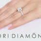 1.30 Carat G-SI3 Princess Cut Diamond Engagement Ring 18k White Gold Pave Halo