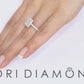 1.67 Carat E-VS2 Princess Cut Diamond Engagement Ring 14k White Gold Pave Halo
