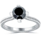 2.23 Carat Certified Natural Black Diamond Engagement Ring 18k White Gold