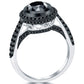 2.41 Carat Certified Black Diamond Engagement Ring 18k Black Gold Vintage Style