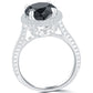 4.28 Carat Certified Natural Black Diamond Engagement Ring Set in Platinum