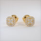 0.65ctw Diamonds Cluster Stud Earrings 14k Yellow Gold