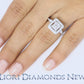 2.05 Carat D-VS1 Radiant Cut Natural Diamond Engagement Ring 14k Gold Pave Halo