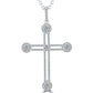 1.35 Carat Art Deco Diamond Cross Pendant Necklace in 14k White Gold - CR-034