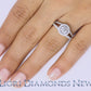1.36 Carat G-VS2 Natural Round Diamond Engagement Ring 18k White Gold Pave Halo