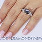 2.55 Carat Certified Princess Cut Black Diamond Engagement Ring 18k White Gold