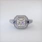 3.10 Carat H-SI2 Princess Cut Natural Diamond Engagement Ring 14k Vintage Style