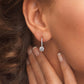 1.95 Carat Round Diamond Leverback Hanging Drop Earrings 18k White Gold