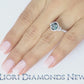1.81 Carat Fancy Blue Diamond Engagement Ring 18k White Gold Pave Halo