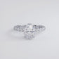 3.53ctw GIA Certified F-VS1 Oval Cut Under Halo Lucida set Lab Grown Diamond Engagement Ring set in 14k White Gold