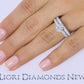 2.02 Carat D-SI2 Diamond Engagement Ring & Wedding Band Set 14k White Gold
