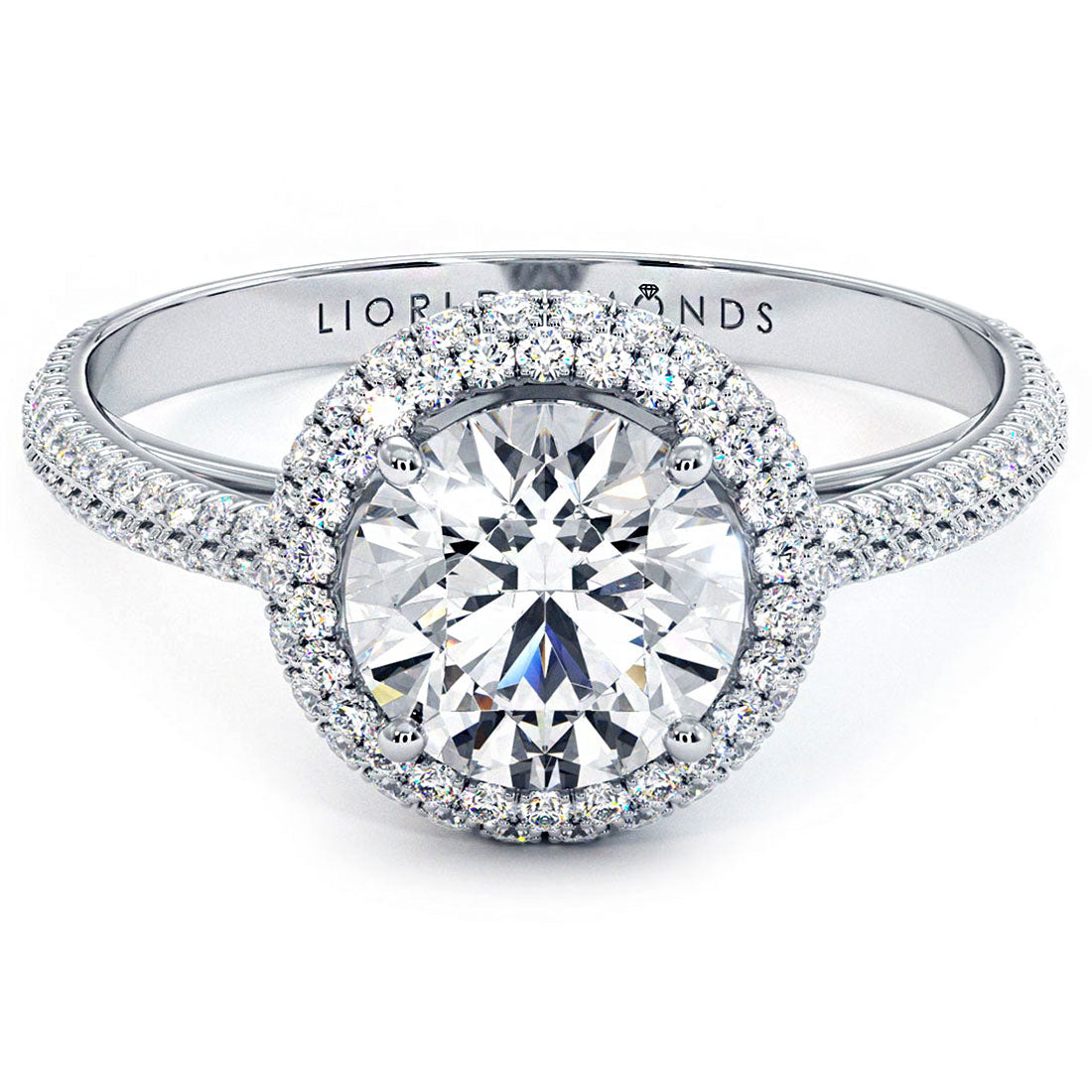 1.62 Carat H-SI1 Certified Natural Round Diamond Engagement Ring Set in Platinum