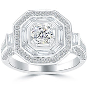 2.08 Carat D-SI2 Certified Natural Round Diamond Engagement Ring 18k White Gold