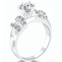 1.81 Carat E-SI2 Certified Natural Round Diamond Engagement Ring 18k White Gold