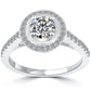 1.36 Carat H-SI1 Vintage Style Natural Round Diamond Engagement Ring 18k Gold