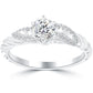 0.68 Carat E-SI1 Certified Natural Round Diamond Engagement Ring 18k White Gold