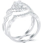 0.89 Carat D-SI1 Diamond Engagement Ring & Wedding Band Set 18k White Gold