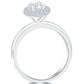 0.75 Carat D-SI2 Natural Round Diamond Engagement Ring 18k White Gold Pave Halo