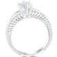0.95 Carat F-SI1 Certified Natural Round Diamond Engagement Ring 18k White Gold