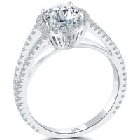 1.71 Carat F-VS2 Natural Round Diamond Engagement Ring 18k Gold Vintage Style