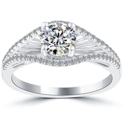 1.42 Carat E-SI1 Vintage Style Natural Round Diamond Engagement Ring 18k Gold