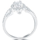 1.00 Carat D-SI1 Natural Round Diamond Engagement Ring 18k White Gold Pave Halo