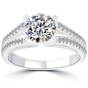 1.91 Carat G-SI1 Certified Natural Round Diamond Engagement Ring 18k White Gold