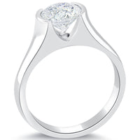 1.71 Carat G-SI1 Round Diamond Classic Solitaire Engagement Ring 14k White Gold
