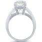 2.46 Carat D-VS2 Certified Princess Cut Diamond Engagement Ring 18k White Gold