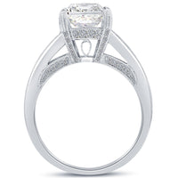 2.46 Carat D-VS2 Certified Princess Cut Diamond Engagement Ring 18k White Gold