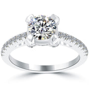 1.72 Carat F-SI2 Certified Natural Round Diamond Engagement Ring 18k White Gold