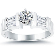 1.22 Carat D-VS1 Certified Natural Round Diamond Engagement Ring 14k White Gold