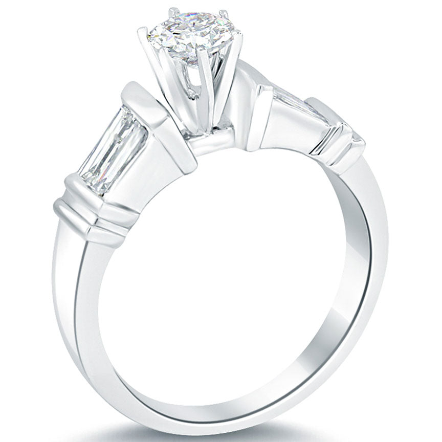 1.22 Carat D-VS1 Certified Natural Round Diamond Engagement Ring 14k White Gold