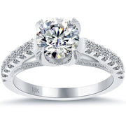 2.34 Carat E-SI2 Certified Natural Round Diamond Engagement Ring 18k White Gold