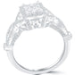 1.40 Carat H-VS1 Princess Cut Diamond Engagement Ring 18k Gold Vintage Style
