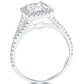 1.68 Carat G-SI1 Cushion Cut Diamond Engagement Ring 18k Pave Halo Vintage Style