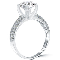 2.06 Carat H-SI1 Certified Natural Round Diamond Engagement Ring 18k White Gold