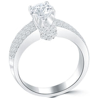 1.80 Carat H-I1 Certified Natural Round Diamond Engagement Ring 14k White Gold